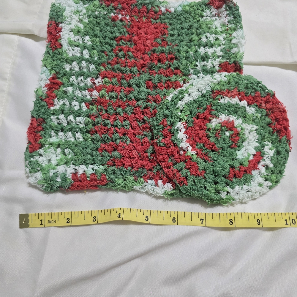 Handmade Red and Green Crochet Set